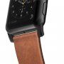 Nomad Horween Modern kožený remienok pre Apple Watch Ultra 49mm / 46mm / 45mm / 44mm / 42mm – hnedý s čiernym zapínaním