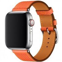 Kožený remienok pre Apple Watch Ultra 49mm / 46mm / 45mm / 44mm / 42mm - oranžový