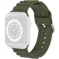 Elegantný silikónový remienok pre Apple Watch Ultra 49mm / 46mm / 45mm / 44mm / 42mm - olivový