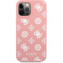 Guess Liquid Silicone White Peony kryt pre iPhone 12 Pro Max - ružový