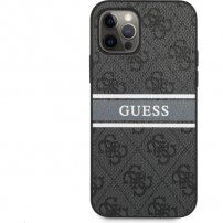 Guess 4G Printed Stripe kryt pre iPhone 12 Pro Max - sivý