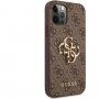 Guess 4G Metal Logo kryt pre iPhone 12 / 12 Pro - hnedý