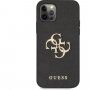 Guess Saffiano Big 4G Metal Logo kryt pre iPhone 12 Pro Max - čierny
