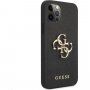 Guess Saffiano Big 4G Metal Logo kryt pre iPhone 12 Pro Max - čierny