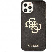 Guess Big 4G Full Glitter kryt pre iPhone 12 Pro Max - čierny