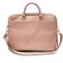Guess Saffiano Vintage Script taška pre MacBook do 16" - ružovozlatá