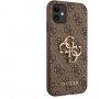 Guess 4G Metal Logo kryt pre iPhone 11 - hnedý