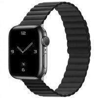 Silikónový magnetický remienok pre Apple Watch Ultra 49mm / 46mm / 45mm / 44mm / 42mm - čierny