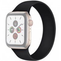 Navliekací silikónový remienok pre Apple Watch 42mm / 41mm / 40mm / 38mm - M - čierny
