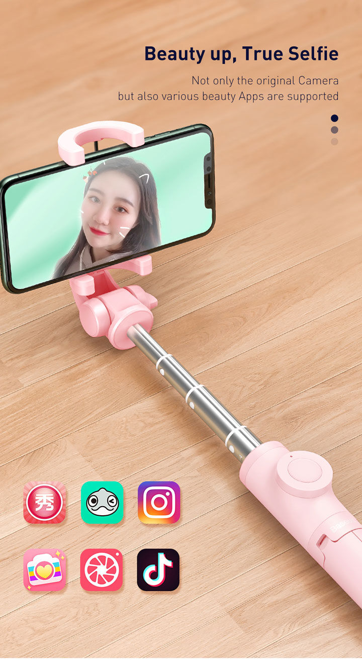 Baseus Lovely Bluetooth selfie tyč s trojnožkou pre iPhone - čierna