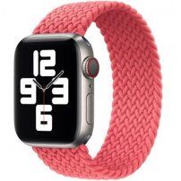 Nylonový remienok s vrkočovým vzorom pre Apple Watch 42mm / 41mm / 40mm / 38mm - L - ružový