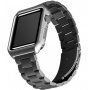 Kovový kryt s remienkom pre Apple Watch 42mm / 41mm / 40mm / 38mm – čierný