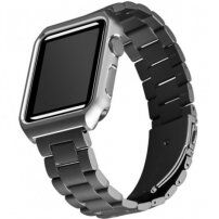 Kovový kryt s remienkom pre Apple Watch 42mm / 41mm / 40mm / 38mm – čierný