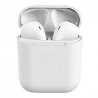 InPods 12 bezdrôtové Bluetooth slúchadlá s nabíjacím puzdrom pre Apple zariadenia - biela