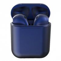InPods 12 bezdrôtové Bluetooth slúchadlá s nabíjacím puzdrom pre Apple zariadenia- zafírovo modrá