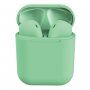 InPods 12 bezdrôtové Bluetooth slúchadlá s nabíjacím puzdrom pre Apple zariadenia - zelená