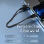 Wiwu 3v1 opletený dátový a nabíjací kábel USB-A / USB-C / Lightning / micro USB pre iPhone / iPad / iPod / AirPods – 1,2 m - čierny