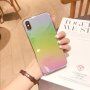Transparentný zrkadlový kryt pre iPhone XR - dúhový