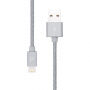 HOCO certifikovaný MFi synchronizačný a&nbsp;nabíjací lightning kábel pre Apple iPhone/iPad/iPod - opletený sivý - 1,2&nbsp;m