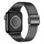 Široký remienok z nehrdzavejúcej ocele pre Apple Watch 42mm / 41mm / 40mm / 38mm - čierny