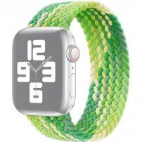 Nylonový remienok s farebným vrkočovým vzorom pre Apple Watch 42mm / 41mm / 40mm / 38mm - L - zelený