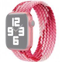 Nylonový remienok s farebným vrkočovým vzorom pre Apple Watch Ultra 49mm / 46mm / 45mm / 44mm / 42mm - M - ružový