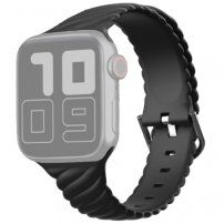 Prepletený silikónový remienok pre Apple Watch 42mm / 41mm / 40mm / 38mm - čierny