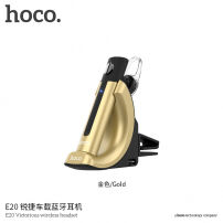 HOCO bezdrôtové Bluetooth slúchadlo s držiakom na ventilačnú mriežku pre Apple iPhone – zlaté