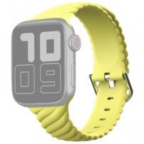 Prepletený silikónový remienok pre Apple Watch 42mm / 41mm / 40mm / 38mm - žltý
