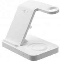 FIXED Powerstation 3v1 stojanček s bezdrôtovým nabíjaním pre iPhone / Apple Watch / AirPods - biely