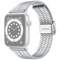 Široký remienok z nehrdzavejúcej ocele pre Apple Watch 42mm / 41mm / 40mm / 38mm - strieborný