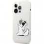 Karl Lagerfeld Choupette Eat kryt pre iPhone 13 Pro Max - číry