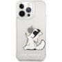 Karl Lagerfeld Choupette Eat kryt pre iPhone 13 Pro Max - číry