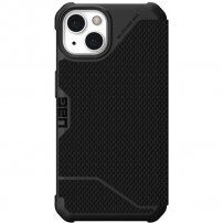 UAG Metropolis odolné flipové puzdro pre iPhone 13 - kevlarovo čierne