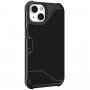 UAG Metropolis odolné flipové puzdro pre iPhone 13 - kevlarovo čierne