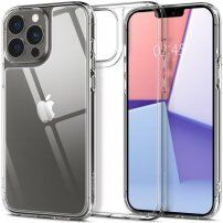 Spigen Quartz Hybrid lesklý kryt so sklenenou zadnou stranou pre iPhone 13 Pro Max - číry