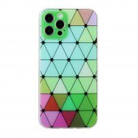 Mäkký kryt so vzorom vitráže pre iPhone 12 Pro - zelený