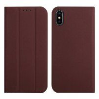 Magnetické flipové puzdro pre iPhone X / XS - hnedé