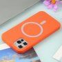 Silikónový kryt s podporou nabíjania Magsafe pre iPhone 11 - oranžový