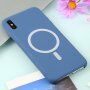 Silikónový kryt s podporou nabíjania Magsafe pre iPhone XR - modrý