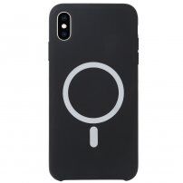 Silikónový kryt s podporou nabíjania Magsafe pre iPhone XS Max - čierny