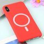 Silikónový kryt s podporou nabíjania Magsafe pre iPhone XS Max - červený