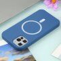 Silikónový kryt s podporou nabíjania Magsafe pre iPhone 11 Pro Max - modrý