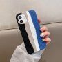 Silikónový kryt s vrkočovým vzorom pre iPhone 13 Pro Max - modročierny