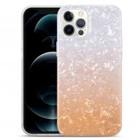 Nárazuvzdorný kryt so škrupinovou textúrou pre iPhone 12 mini - oranžovo-biely