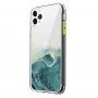 Mramorovaný kryt odolný proti poškrabaniu pre iPhone 11 Pro - tyrkysový