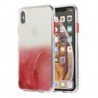 Mramorovaný kryt odolný proti poškrabaniu pre iPhone X / XS - červený
