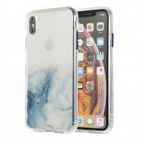 Mramorovaný kryt odolný proti poškrabaniu pre iPhone X / XS - svetlomodrý