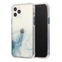 Mramorovaný kryt odolný proti poškrabaniu pre iPhone 12 Pro Max - svetlomodrý