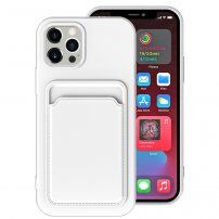 Kryt s kapsou na karty pre iPhone 13 Pro - biely